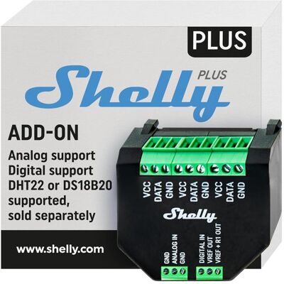 Shelly, Actionneur, Plus Add-on - Publicité Shelly, Actionneur, Plus Add-on - Publicité