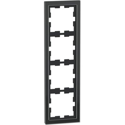 Merten MEG4040-6503 Plaque murale - Onyx noir - 4 modules - Publicité Merten MEG4040-6503 Plaque murale - Onyx noir - 4 modules - Publicité