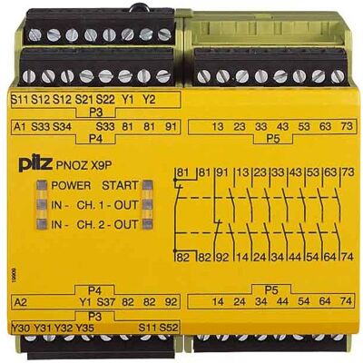Pilz - PNOZ X9P - 12V DC - 7NO/2NC - Relais de sécurité - Publicité Pilz - PNOZ X9P - 12V DC - 7NO/2NC - Relais de sécurité - Publicité