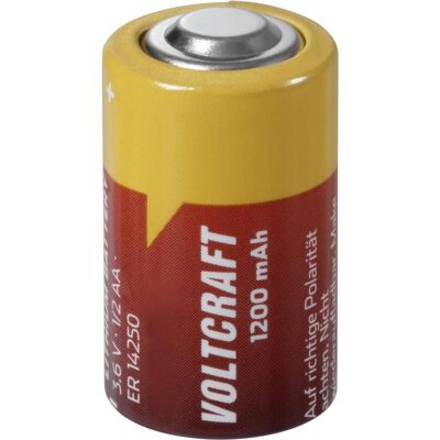 Voltcraft Pile spéciale 1/2 AA Lithium 3.6 V 1200 mAh 1 pc. (1 pcs, 1/2 AA, 1200 mAh), Batteries + piles - Publicité Voltcraft Pile spéciale 1/2 AA Lithium 3.6 V 1200 mAh 1 pc. (1 pcs, 1/2 AA, 1200 mAh), Batteries + piles - Publicité