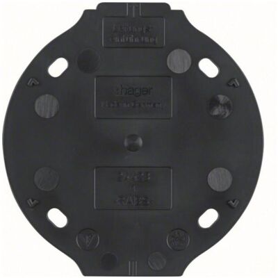 Hager, Accessoires Gamme d'interrupteurs, Selbstverlöschende WTA1700BG Bodenplatte 1fach Serie 1930 schwarz - Publicité Hager, Accessoires Gamme d'interrupteurs, Selbstverlöschende WTA1700BG Bodenplatte 1fach Serie 1930 schwarz - Publicité