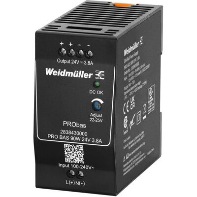 Alimentation Weidmüller PRO BAS 90W 24V 3.8A - Power Supply - Publicité Alimentation Weidmüller PRO BAS 90W 24V 3.8A - Power Supply - Publicité