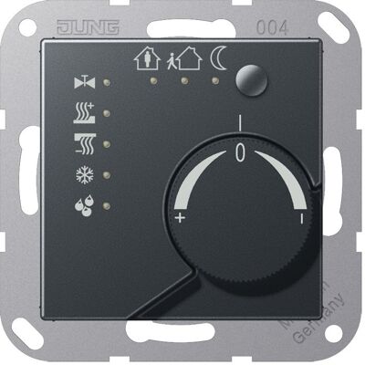 JUNG Régulateur de température ambiante UP A KNX anth glz A2178TSANM, Thermostat, Gris - Publicité JUNG Régulateur de température ambiante UP A KNX anth glz A2178TSANM, Thermostat, Gris - Publicité