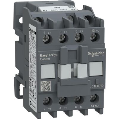 Schneider Easy TeSys Contacteur de puissance 3P 9A 1NO 220V AC 50Hz LC1E0910M5, Relai - Publicité Schneider Easy TeSys Contacteur de puissance 3P 9A 1NO 220V AC 50Hz LC1E0910M5, Relai - Publicité