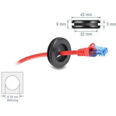 Delock, Accessoires de câblage, Gummi Kabeldurchführung rund Ø 38 mm schwarz - Publicité Delock, Accessoires de câblage, Gummi Kabeldurchführung rund Ø 38 mm schwarz - Publicité
