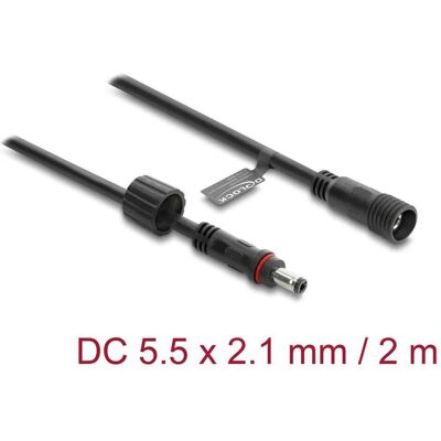 Delock, Rallonge, DC Verlängerungskabel 5,5 x 2,1 mm Stecker zu Buchse mit Schraubverschluss M12 x 1,75 mm Gewinde wa (2 m) - Publicité Delock, Rallonge, DC Verlängerungskabel 5,5 x 2,1 mm Stecker zu Buchse mit Schraubverschluss M12 x 1,75 mm Gewinde wa (2 m) - Publicité