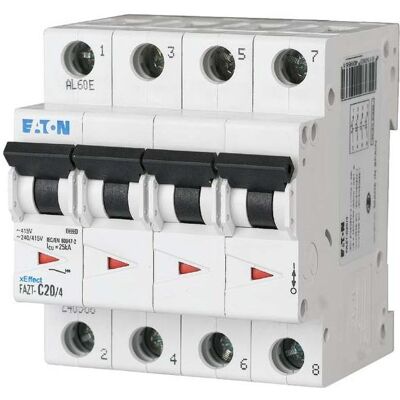 Eaton - FAZT-B6/4 - 6A - 4p - Circuit Breaker - Publicité Eaton - FAZT-B6/4 - 6A - 4p - Circuit Breaker - Publicité