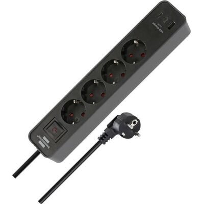 Brennenstuhl, Multiprise, 1153240216 Steckdosenleiste Schwarz Schutzkontakt 1 St. (4x, CEE 7/3, USB-A, USB-C, 1.50 m) - Publicité Brennenstuhl, Multiprise, 1153240216 Steckdosenleiste Schwarz Schutzkontakt 1 St. (4x, CEE 7/3, USB-A, USB-C, 1.50 m) - Publicité