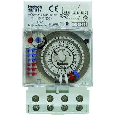 Theben SUL 188g - Horloge à Quartz - 2 Canaux - Programmation 24h - Publicité Theben SUL 188g - Horloge à Quartz - 2 Canaux - Programmation 24h - Publicité