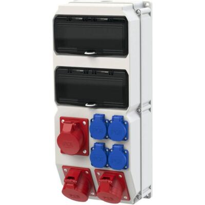 PCE, Distributeur de courant mobile, CEE Distributeur de courant DELTA Strobl 9025231 400 V 32 A (CEE 7/3) - Publicité PCE, Distributeur de courant mobile, CEE Distributeur de courant DELTA Strobl 9025231 400 V 32 A (CEE 7/3) - Publicité