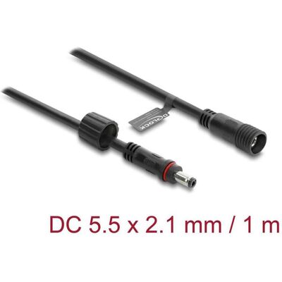 Delock, Rallonge, DC Verlängerungskabel 5,5 x 2,1 mm Stecker zu Buchse mit Schraubverschluss M12 x 1,75 mm Gewinde wa (1 m) - Publicité Delock, Rallonge, DC Verlängerungskabel 5,5 x 2,1 mm Stecker zu Buchse mit Schraubverschluss M12 x 1,75 mm Gewinde wa (1 m) - Publicité