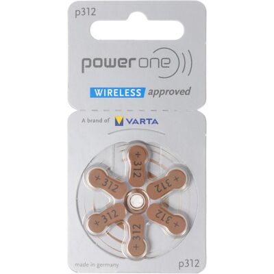 Varta Power One p312 - Pile jetable - zinc-air - 1,45 V - 6 pièce(s) - 170 mAh - 3 (6 pcs, A312, 170 mAh), Batteries + piles - Publicité Varta Power One p312 - Pile jetable - zinc-air - 1,45 V - 6 pièce(s) - 170 mAh - 3 (6 pcs, A312, 170 mAh), Batteries + piles - Publicité