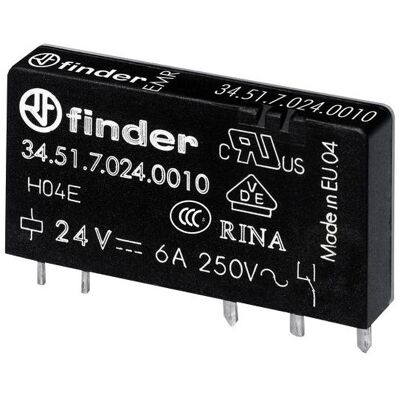 Finder Relais de puissance pour l'impression 24 VDC 170 mW, Relai - Publicité Finder Relais de puissance pour l'impression 24 VDC 170 mW, Relai - Publicité