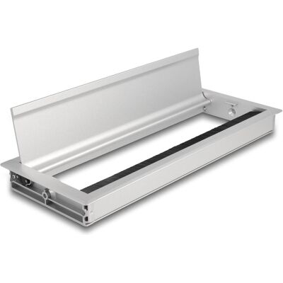 Delock, Goulotte passe-câbles, Passage de câbles pour montage sur table avec brosse 300 x 120 x 28 mm argenté (30 cm) - Publicité Delock, Goulotte passe-câbles, Passage de câbles pour montage sur table avec brosse 300 x 120 x 28 mm argenté (30 cm) - Publicité