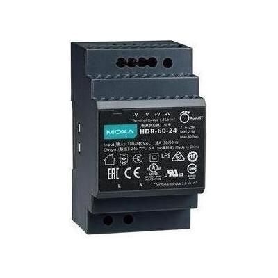 Moxa HDR-60-24 - Alimentation rail DIN 60 W2,5 A 24 VDC, universelle 85 à 264 VAC ou 120 à 370 VD, Chargeur universel - Publicité Moxa HDR-60-24 - Alimentation rail DIN 60 W2,5 A 24 VDC, universelle 85 à 264 VAC ou 120 à 370 VD, Chargeur universel - Publicité
