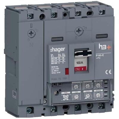 Hager HES101JC - Disjoncteur, 4P, 100A, 70kA, IP40 - Publicité Hager HES101JC - Disjoncteur, 4P, 100A, 70kA, IP40 - Publicité