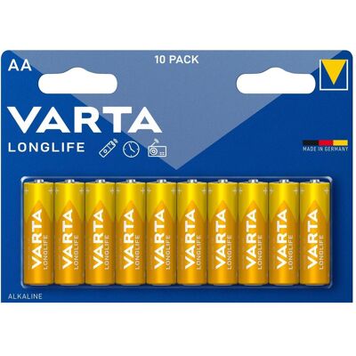 Varta Longlife (10 pcs, AA, 2800 mAh), Batteries + piles - Publicité Varta Longlife (10 pcs, AA, 2800 mAh), Batteries + piles - Publicité