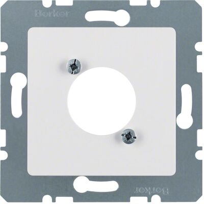 Berker, Accessoires Gamme d'interrupteurs, Plaque centrale pour connecteur XLR- 141209 rond blanc polaire brillant - Publicité Berker, Accessoires Gamme d'interrupteurs, Plaque centrale pour connecteur XLR- 141209 rond blanc polaire brillant - Publicité