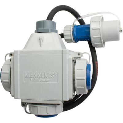 Mennekes, Distributeur de chantier, Boîtier de distribution triple Deltabox 230 V, 16 A, Compact (3x, CEE 7/3) - Publicité Mennekes, Distributeur de chantier, Boîtier de distribution triple Deltabox 230 V, 16 A, Compact (3x, CEE 7/3) - Publicité