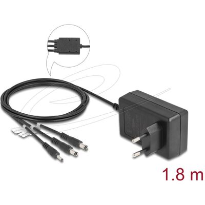 Delock Alimentation externe DC 3,5x 1,35mm/ 5,5x 2,1mm/ 5,5x 2,5mm 12V 3A 36W, Chargeur universel - Publicité Delock Alimentation externe DC 3,5x 1,35mm/ 5,5x 2,1mm/ 5,5x 2,5mm 12V 3A 36W, Chargeur universel - Publicité