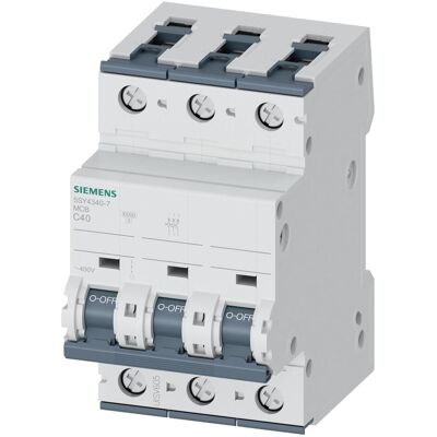 Disjoncteur Siemens 3P 40A Courbe C - 10kA - 52.8mm - Publicité Disjoncteur Siemens 3P 40A Courbe C - 10kA - 52.8mm - Publicité