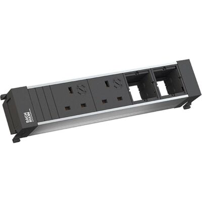 Bachmann, Multiprise, POWER FRAME 2xUK 3,15A 90° 2xCM Courant 0,20m GST18 (2x, BS 1363, CEE 7/3) - Publicité Bachmann, Multiprise, POWER FRAME 2xUK 3,15A 90° 2xCM Courant 0,20m GST18 (2x, BS 1363, CEE 7/3) - Publicité