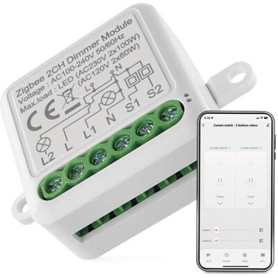 Emos, Actionneur, Module de variation GoSmart IP-2111DZ, ZigBee, 2 canaux (Actionneur de variateur) - Publicité Emos, Actionneur, Module de variation GoSmart IP-2111DZ, ZigBee, 2 canaux (Actionneur de variateur) - Publicité