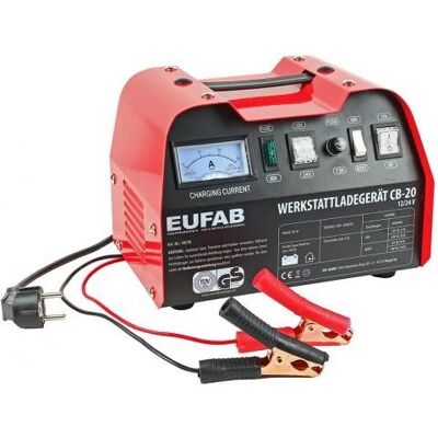 Chargeur d'atelier Eufab - Chargeur de batterie - 12/24 V - 18/12 A - Publicité Chargeur d'atelier Eufab - Chargeur de batterie - 12/24 V - 18/12 A - Publicité