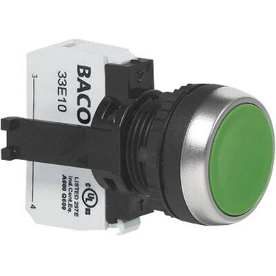 BACO L21AA04C Bouton-poussoir en plastique chromé - IP69K - Publicité BACO L21AA04C Bouton-poussoir en plastique chromé - IP69K - Publicité