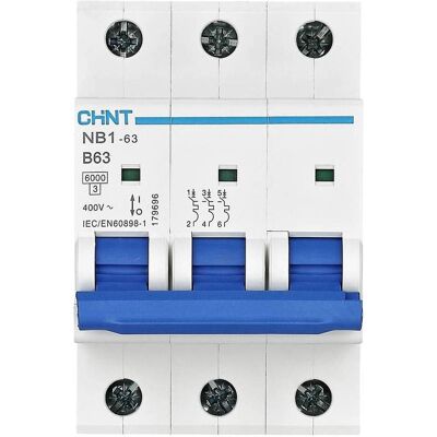 Chint 179693 NB1-63 3P B40 6kA Disjoncteur - Appareil de protection - Publicité Chint 179693 NB1-63 3P B40 6kA Disjoncteur - Appareil de protection - Publicité