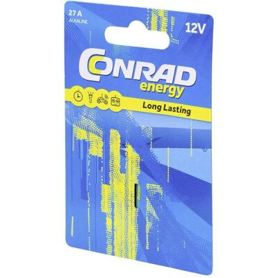 Conrad energy Pile spéciale haute tension type 27A (1 pcs, A27, 20 mAh), Batteries + piles - Publicité Conrad energy Pile spéciale haute tension type 27A (1 pcs, A27, 20 mAh), Batteries + piles - Publicité