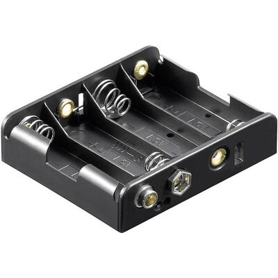 Goobay Support pour 4 piles AA (R6) sortie contacts à pression, Pile : accessoires, Noir - Publicité Goobay Support pour 4 piles AA (R6) sortie contacts à pression, Pile : accessoires, Noir - Publicité