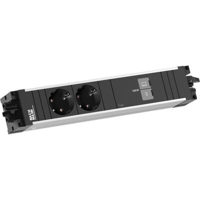 Bachmann, Multiprise, STEP ALU 2xCEE7/3 1xUSB C/C 100W (2x, CEE 7/3, Type 13) - Publicité Bachmann, Multiprise, STEP ALU 2xCEE7/3 1xUSB C/C 100W (2x, CEE 7/3, Type 13) - Publicité
