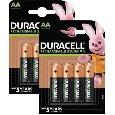 Duracell Rechargeable AA 8 Pack (8 pcs, AA), Batteries + piles - Publicité Duracell Rechargeable AA 8 Pack (8 pcs, AA), Batteries + piles - Publicité