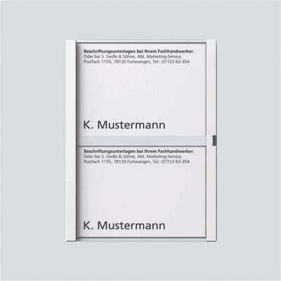 Siedle, Sécurité des bâtiments : accessoires, S. & Soehne Porte-nom ws cpl. pour TM 611-2 W 200029042-00 - Publicité Siedle, Sécurité des bâtiments : accessoires, S. & Soehne Porte-nom ws cpl. pour TM 611-2 W 200029042-00 - Publicité