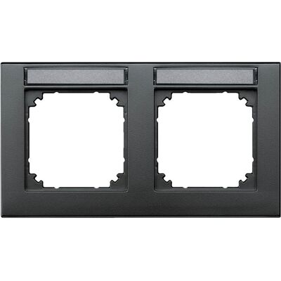 Merten 472214 Cadre - 2 modules, Anthracite, Espace pour étiquettes - Publicité Merten 472214 Cadre - 2 modules, Anthracite, Espace pour étiquettes - Publicité