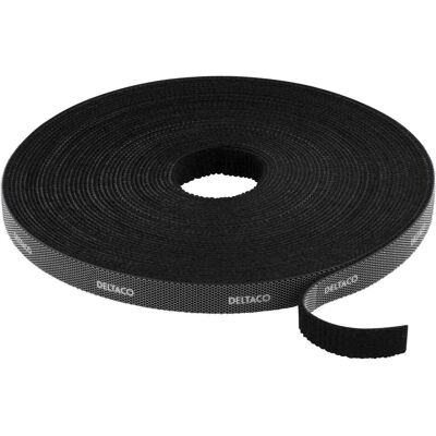 Deltaco Bande velcro, Crochet et boucle d'attache de câble largeur 9mm 10m noir (9 mm) - Publicité Deltaco Bande velcro, Crochet et boucle d'attache de câble largeur 9mm 10m noir (9 mm) - Publicité