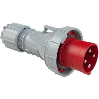 PCE, Prise + connecteur, 41.050 Kontaktstecker CEE 63A - 400V - 4P - IP67 - 6h - rot - Publicité PCE, Prise + connecteur, 41.050 Kontaktstecker CEE 63A - 400V - 4P - IP67 - 6h - rot - Publicité