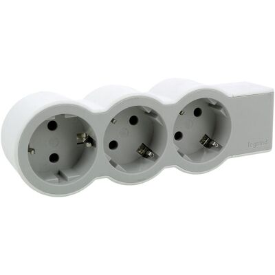 Legrand Multiprise, Multiprise plate 3x prise, sans câble Câble blanc-gris 694573 (3x, CEE 7/3) - Publicité Legrand Multiprise, Multiprise plate 3x prise, sans câble Câble blanc-gris 694573 (3x, CEE 7/3) - Publicité