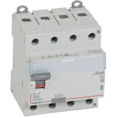 Legrand Disjoncteur, Interrupteur différentiel 4P 25A 0,03A Type A P304 DX3 (411759) - Publicité Legrand Disjoncteur, Interrupteur différentiel 4P 25A 0,03A Type A P304 DX3 (411759) - Publicité