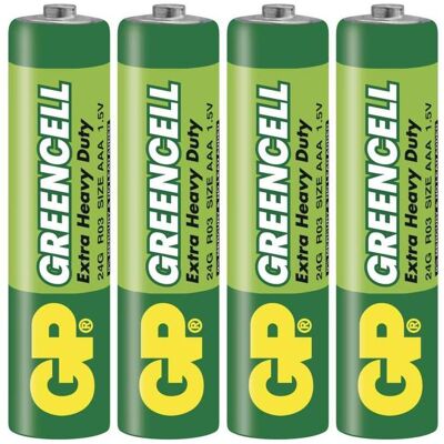 GP Batteries GP B12014 baterie GP Greencell AAA (4 pcs, AAA), Batteries + piles - Publicité GP Batteries GP B12014 baterie GP Greencell AAA (4 pcs, AAA), Batteries + piles - Publicité