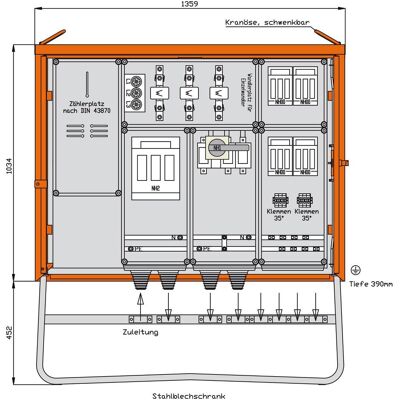 Walther Werke, Distributeur de chantier, WAL WA0040 Armoire de raccordement 173 kVA/5 départs (5x) - Publicité Walther Werke, Distributeur de chantier, WAL WA0040 Armoire de raccordement 173 kVA/5 départs (5x) - Publicité