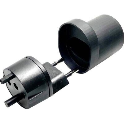 Martin Kaiser, Adaptateur de voyage, 182/1/sw Reiseadapter Fix-Adapter CH Typ 11/Konturen denzentraler - Publicité Martin Kaiser, Adaptateur de voyage, 182/1/sw Reiseadapter Fix-Adapter CH Typ 11/Konturen denzentraler - Publicité