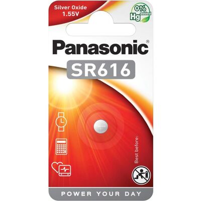 Panasonic SR616 (1 pcs, SR616, 16 mAh), Batteries + piles - Publicité Panasonic SR616 (1 pcs, SR616, 16 mAh), Batteries + piles - Publicité