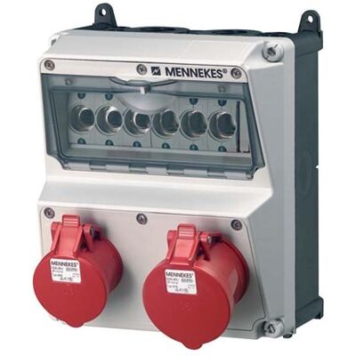 Mennekes, Distributeur de chantier, MEN 920020 Combinaison de prises de courant AMAXX (2x, CEE 16/5, CEE 32/5) - Publicité Mennekes, Distributeur de chantier, MEN 920020 Combinaison de prises de courant AMAXX (2x, CEE 16/5, CEE 32/5) - Publicité