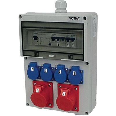 HP Autozubehör, Distributeur de chantier, Répartiteur mural en plastique Raccord M32 2xCEE 16 A, 4x230V (6x, CEE 16/5, CEE 7/4) - Publicité HP Autozubehör, Distributeur de chantier, Répartiteur mural en plastique Raccord M32 2xCEE 16 A, 4x230V (6x, CEE 16/5, CEE 7/4) - Publicité