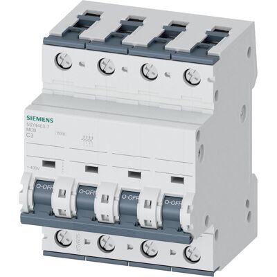 Disjoncteur Siemens - 5SY4403-7 - 400V 10kA 4p.C 3A - Publicité Disjoncteur Siemens - 5SY4403-7 - 400V 10kA 4p.C 3A - Publicité