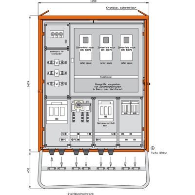Walther Werke, Distributeur de chantier, WAL WA0050 Armoire de raccordement 277 kVA/4 départs - Publicité Walther Werke, Distributeur de chantier, WAL WA0050 Armoire de raccordement 277 kVA/4 départs - Publicité