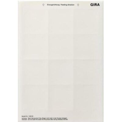 Gira 145800 Feuilles d'Étiquettes - Publicité Gira 145800 Feuilles d'Étiquettes - Publicité