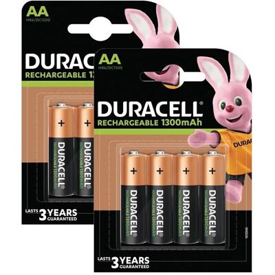 Duracell Rechargeable AA 8 Pack (8 pcs, AA), Batteries + piles - Publicité Duracell Rechargeable AA 8 Pack (8 pcs, AA), Batteries + piles - Publicité